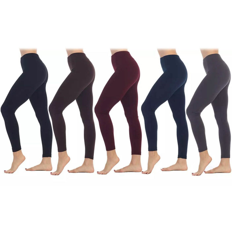 5-Pack: Women's Premium Fleece-Lined Leggings - FreshFinds