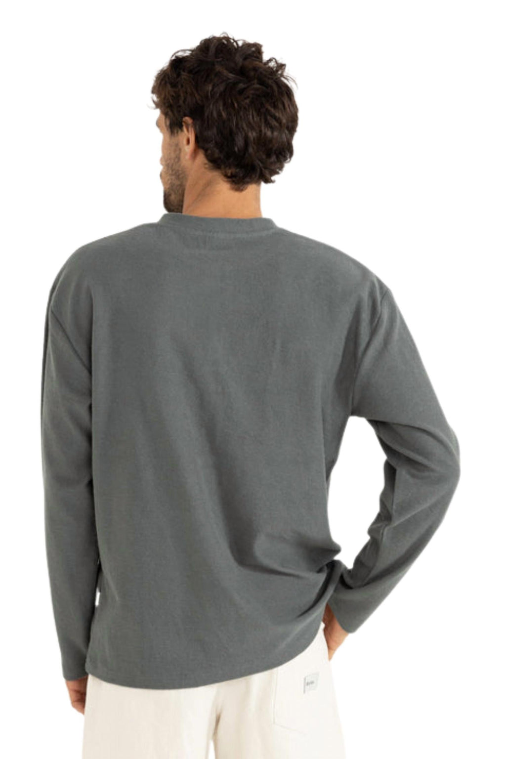 Vintage Terry Long Sleeve Henley Shirt