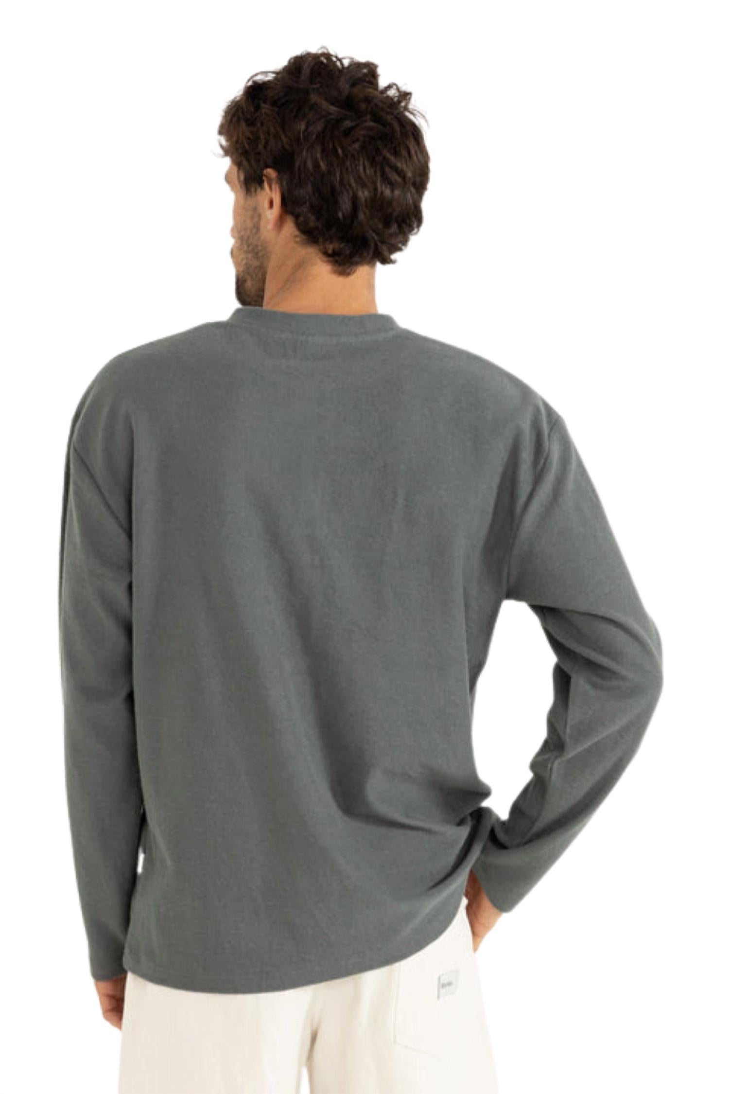Vintage Terry Long Sleeve Henley Shirt