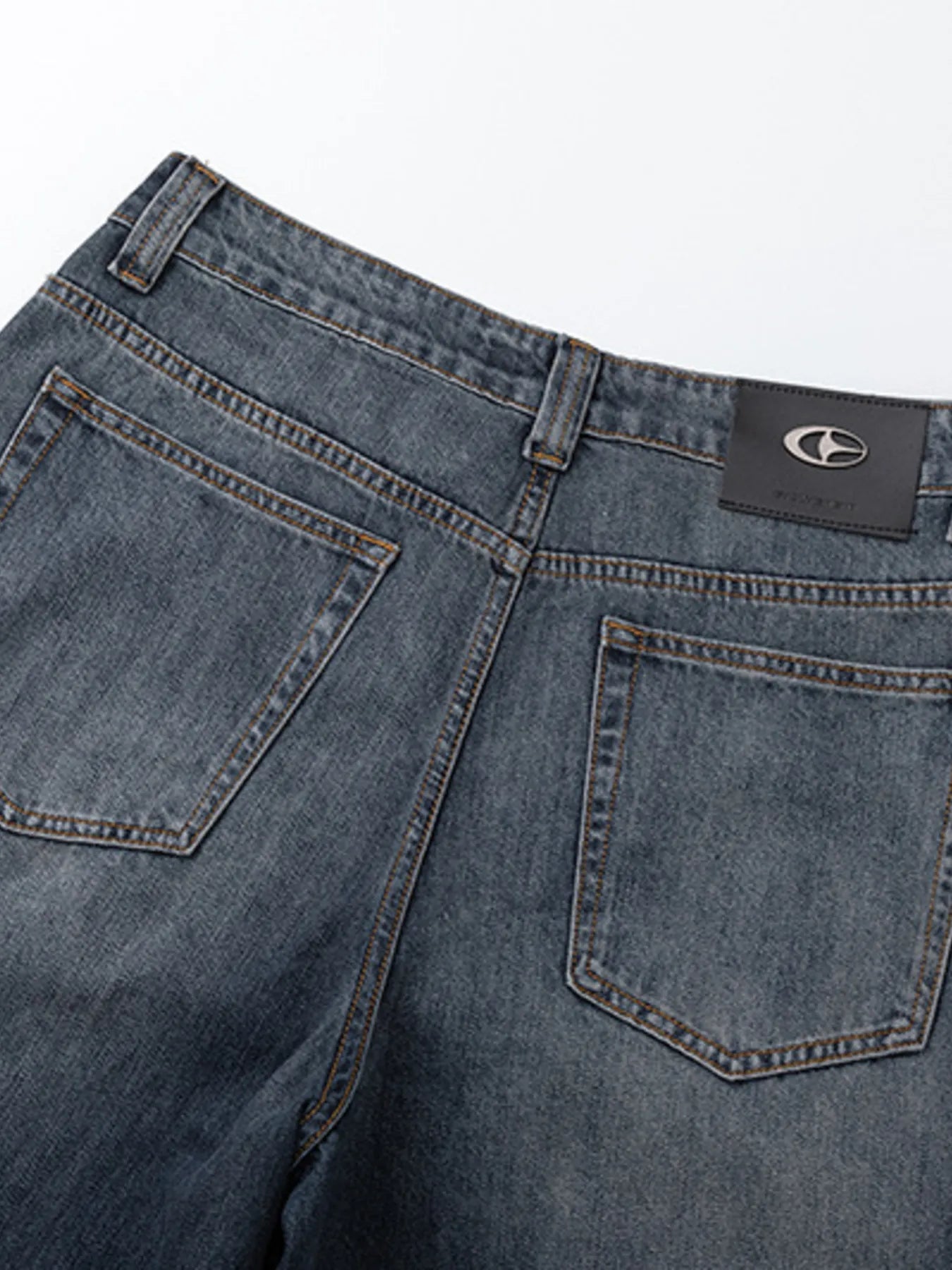 Men's Vintage Washed Gradient Wide-Leg Baggy Jeans