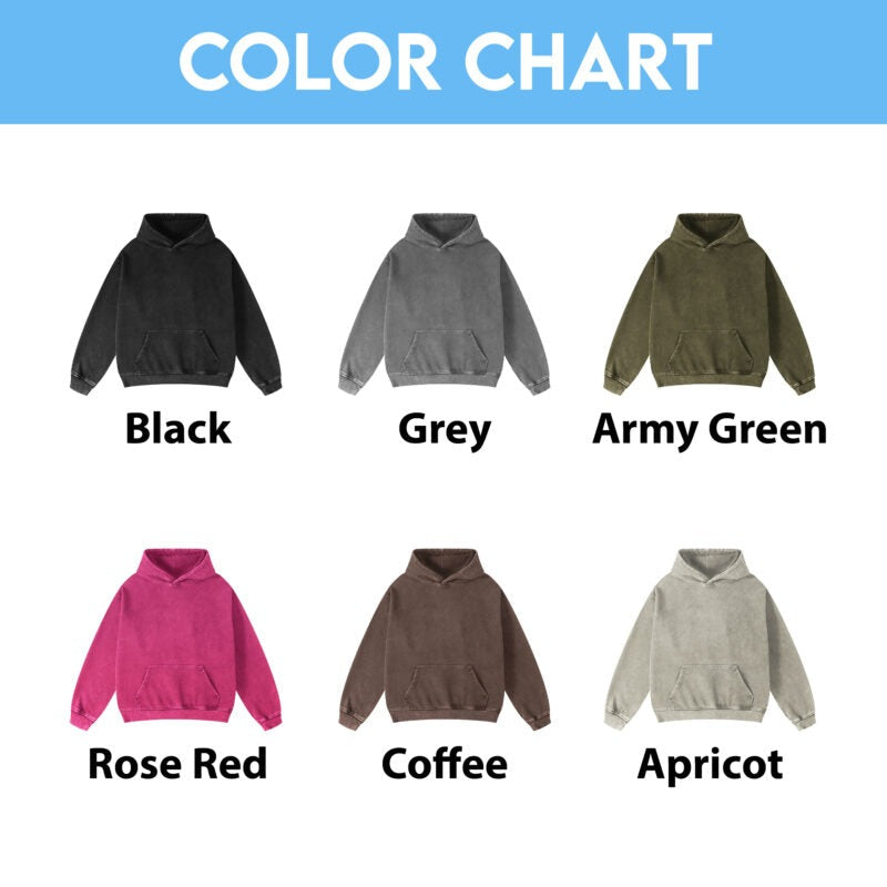 UFO Cowboy Showdown Hoodie – Men's Retro Washed Streetwear, Unique Graphic Pullover