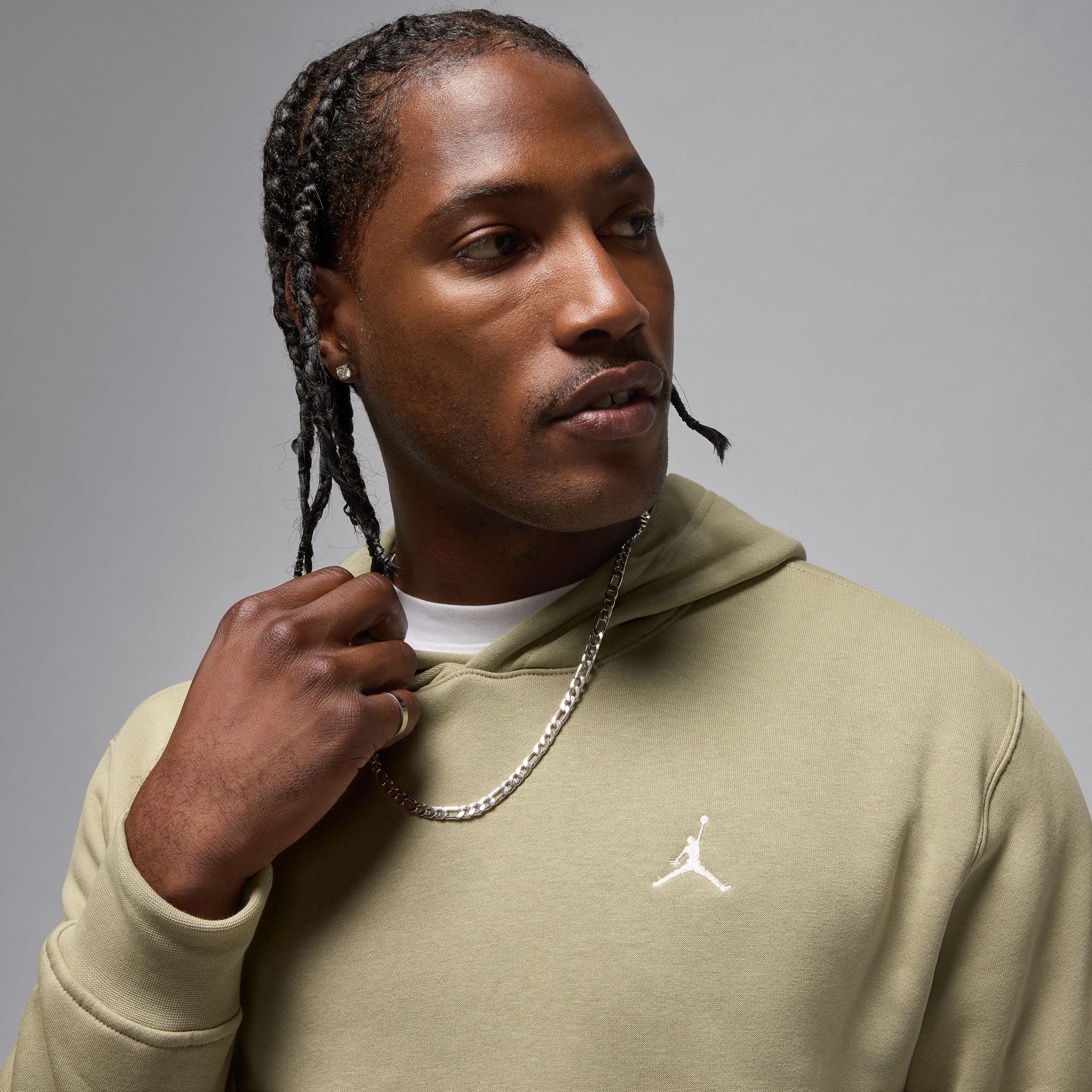 Air Jordan Mens Brooklyn Fleece Pullover Hoodie - Medium Khaki - FreshFinds