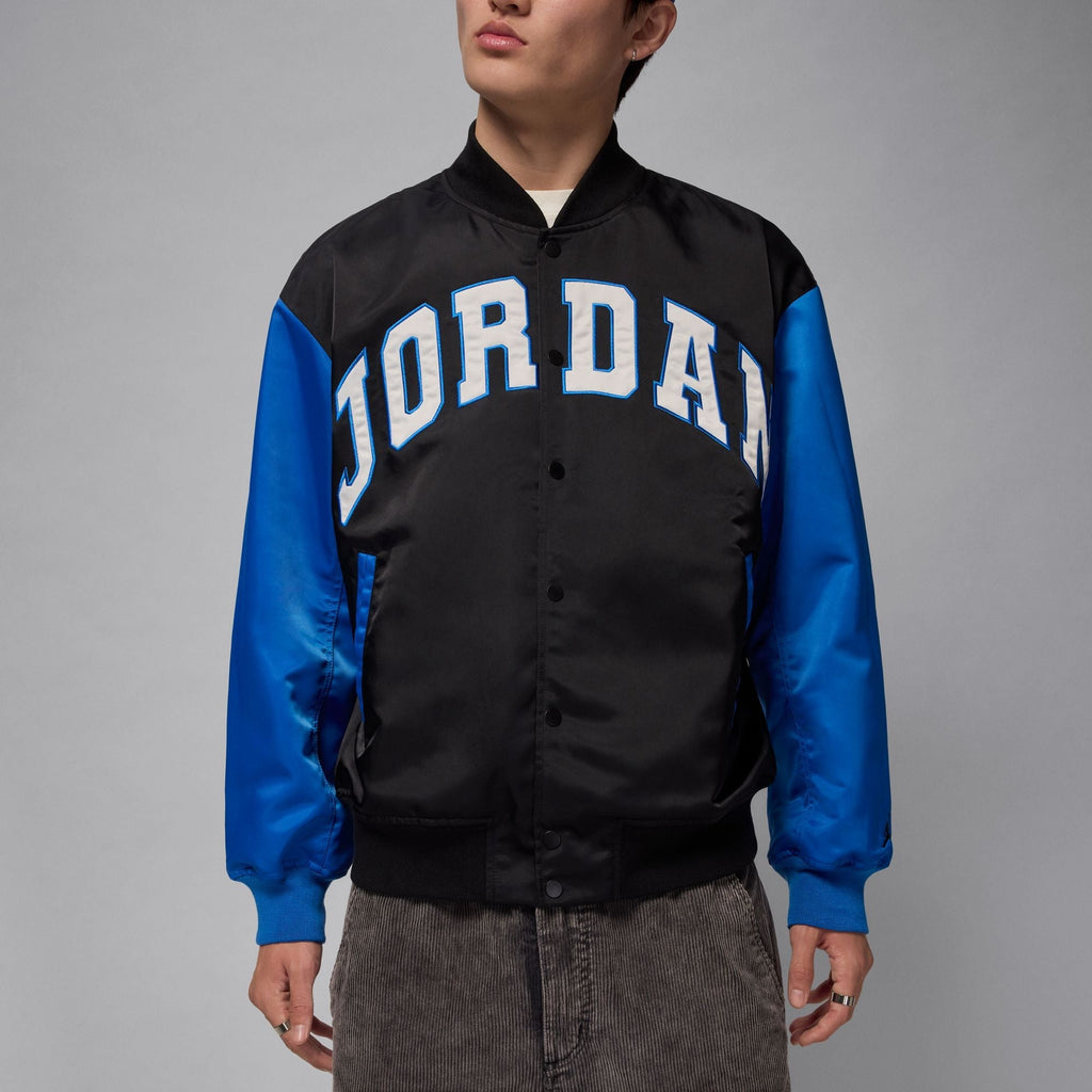 Air Jordan Mens Collegiate Varsity Jacket - Black/Sport Blue - FreshFinds