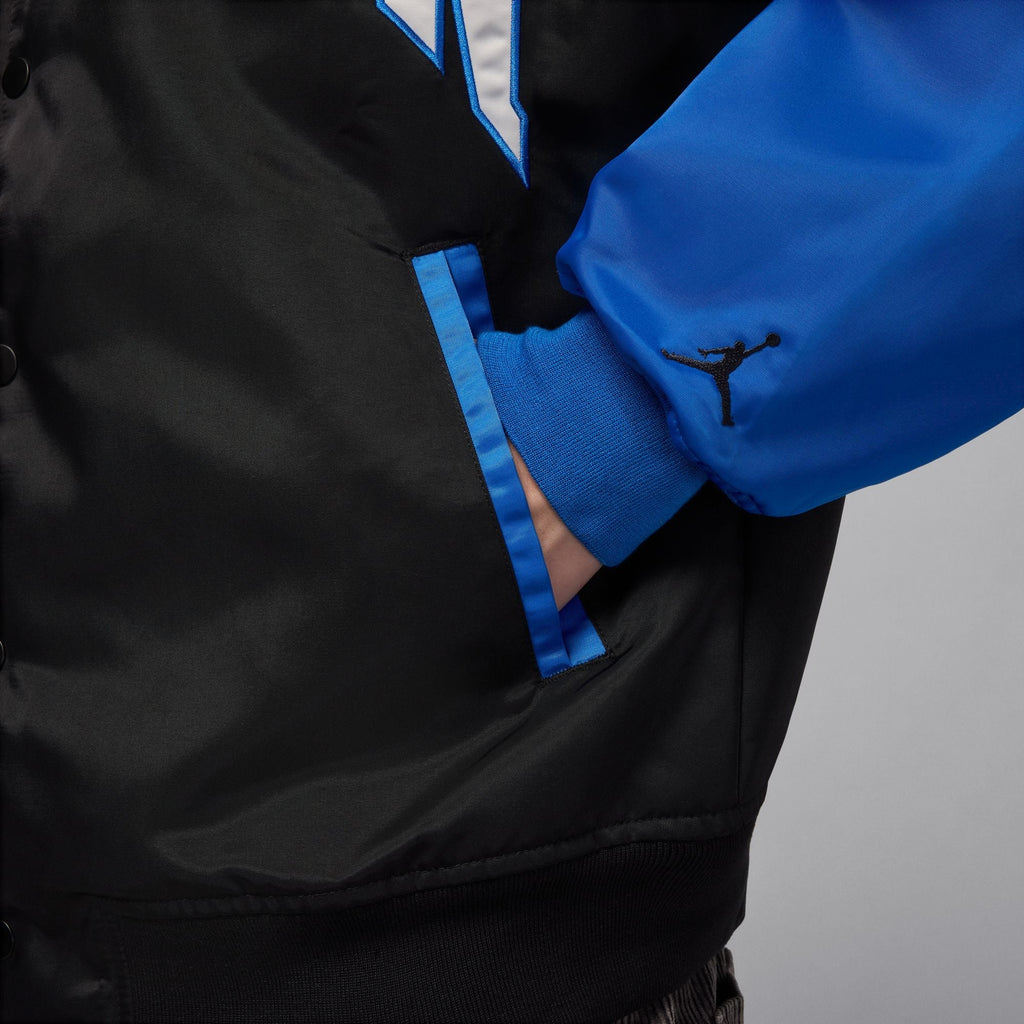 Air Jordan Mens Collegiate Varsity Jacket - Black/Sport Blue - FreshFinds