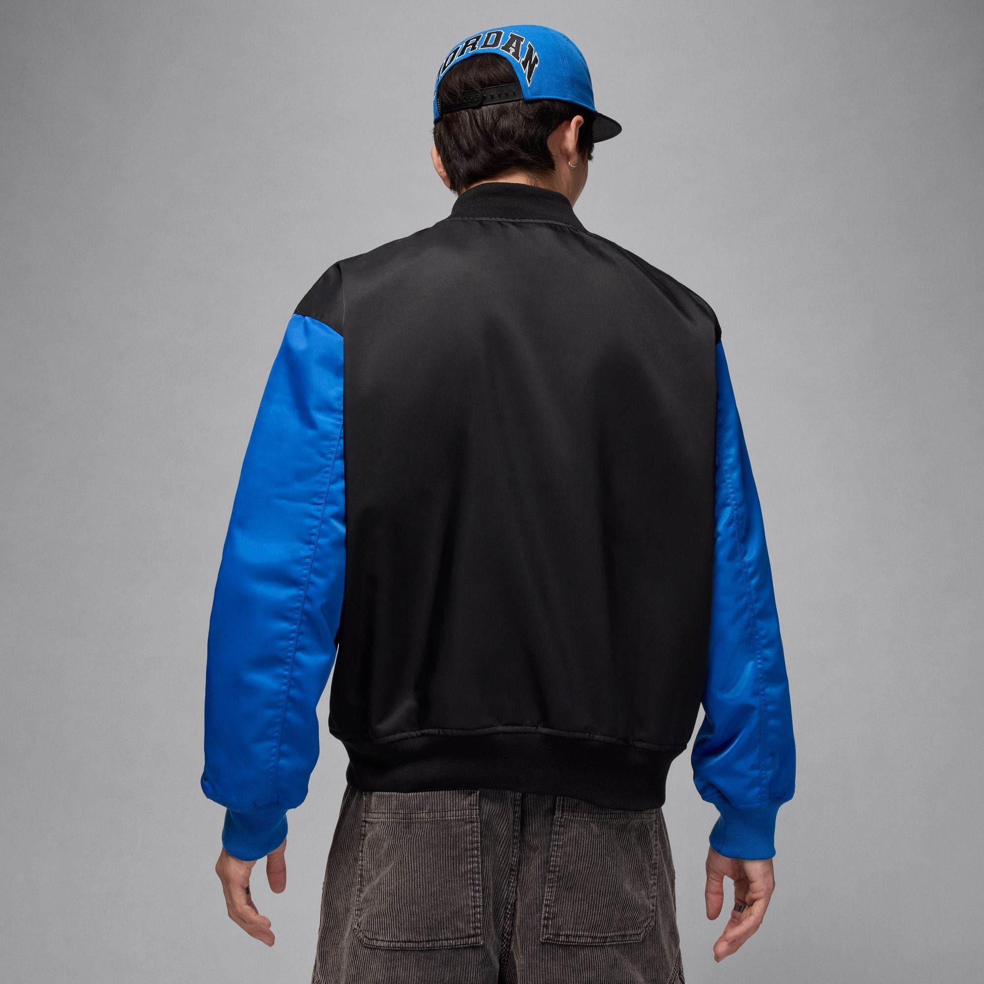 Air Jordan Mens Collegiate Varsity Jacket - Black/Sport Blue - FreshFinds