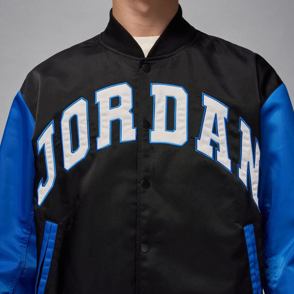 Air Jordan Mens Collegiate Varsity Jacket - Black/Sport Blue - FreshFinds