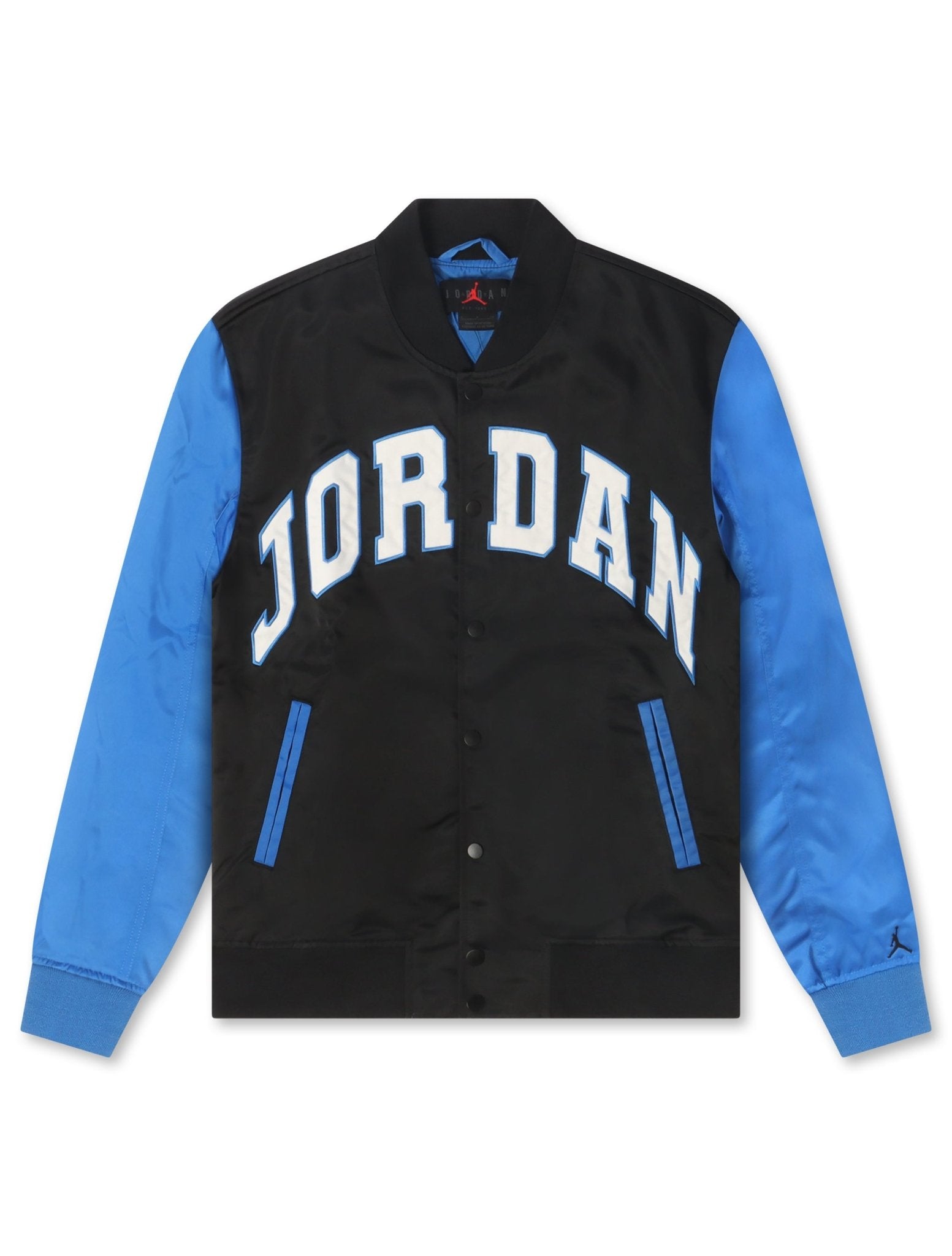 Air Jordan Mens Collegiate Varsity Jacket - Black/Sport Blue - FreshFinds
