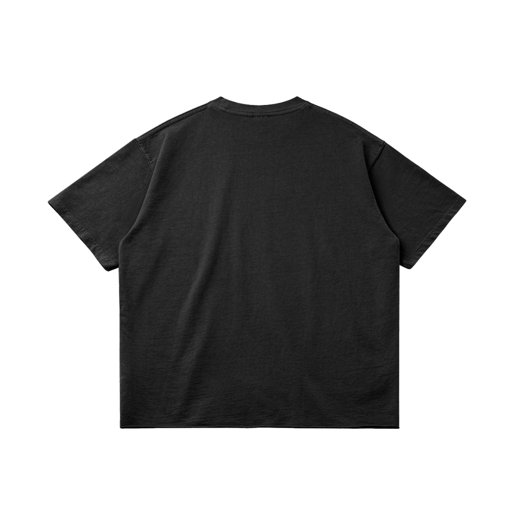 Basketcase Garment Dyed Raw Hem Streetwear Shirt 260GSM Cotton Black Tee With Edgy Faded Hem - FreshFinds