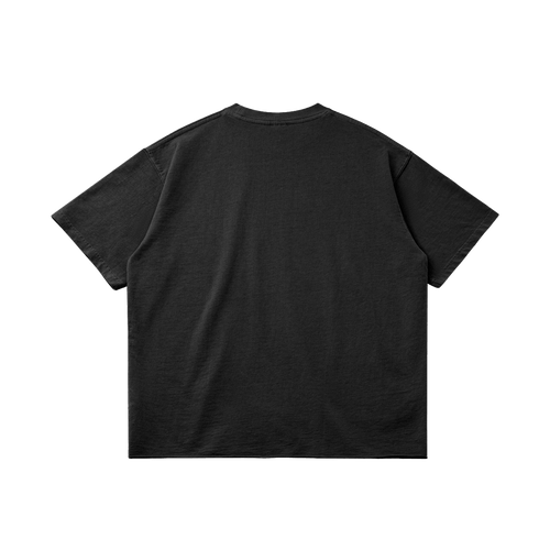 Basketcase Garment Dyed Raw Hem Streetwear Shirt 260GSM Cotton Black Tee With Edgy Faded Hem - FreshFinds