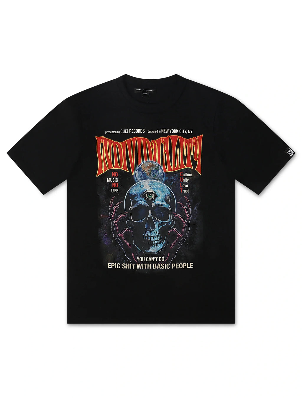 Cult Of Individuality Psychedelic Crew Tee - Black - FreshFinds