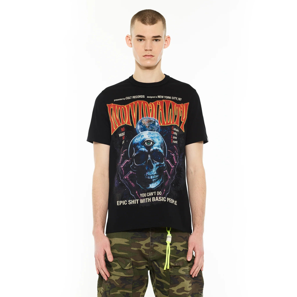 Cult Of Individuality Psychedelic Crew Tee - Black - FreshFinds