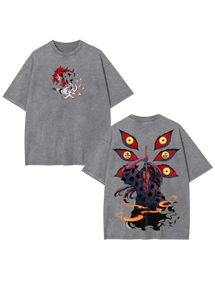 Demon Slayer Kokushibo Graphic T-shirt Harajuku Vintage - FreshFinds