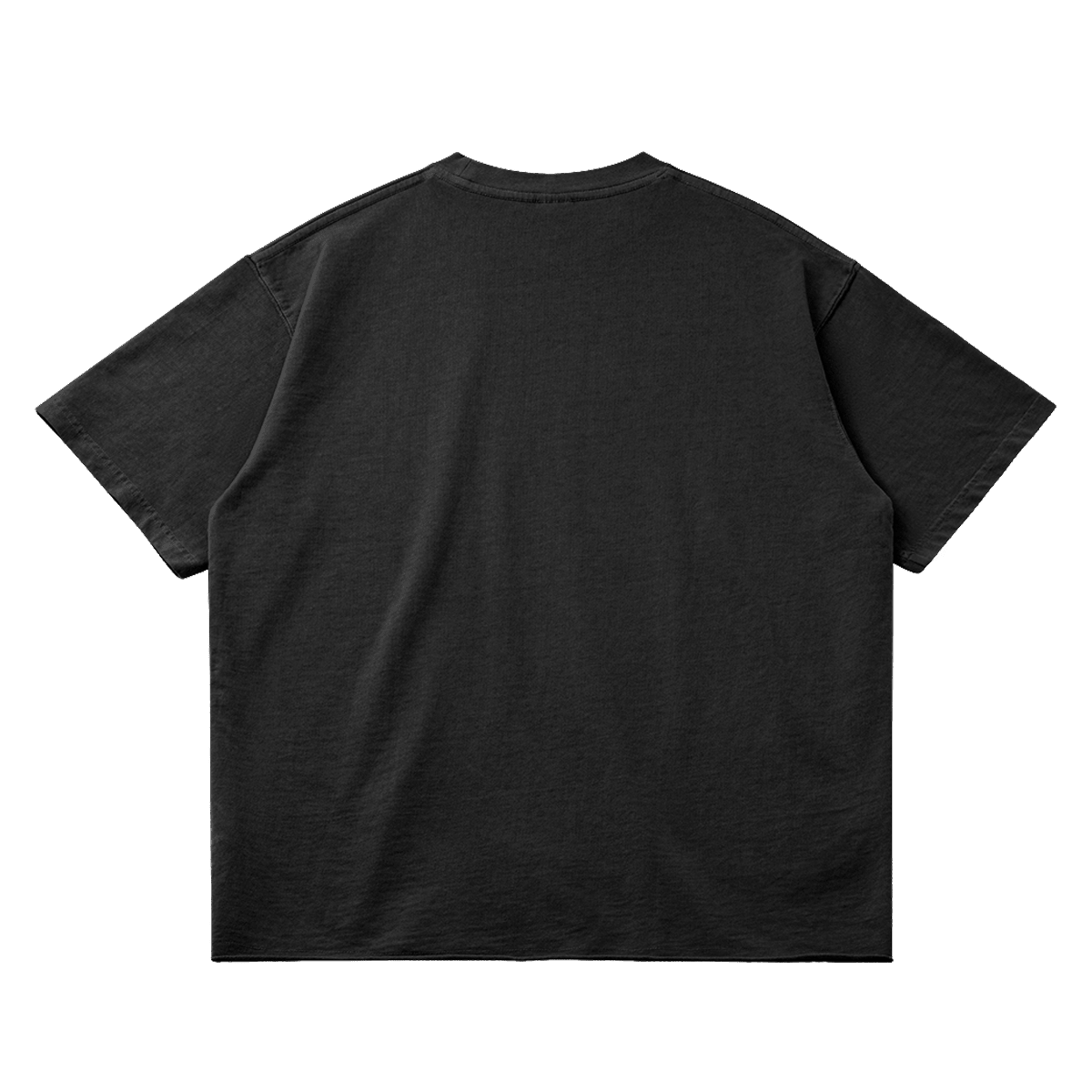 Ghosts Cant Dream Garment Dyed Streetwear Tee 260GSM Black Cotton With Faded Raw Hem - FreshFinds