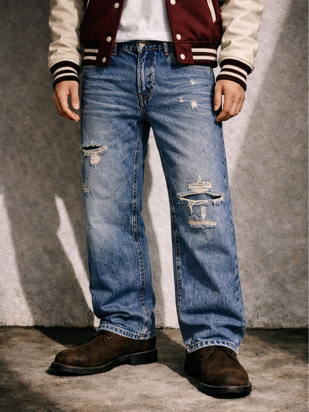 INDIGO DISTRESSED BOOTCUT DENIM - FreshFinds