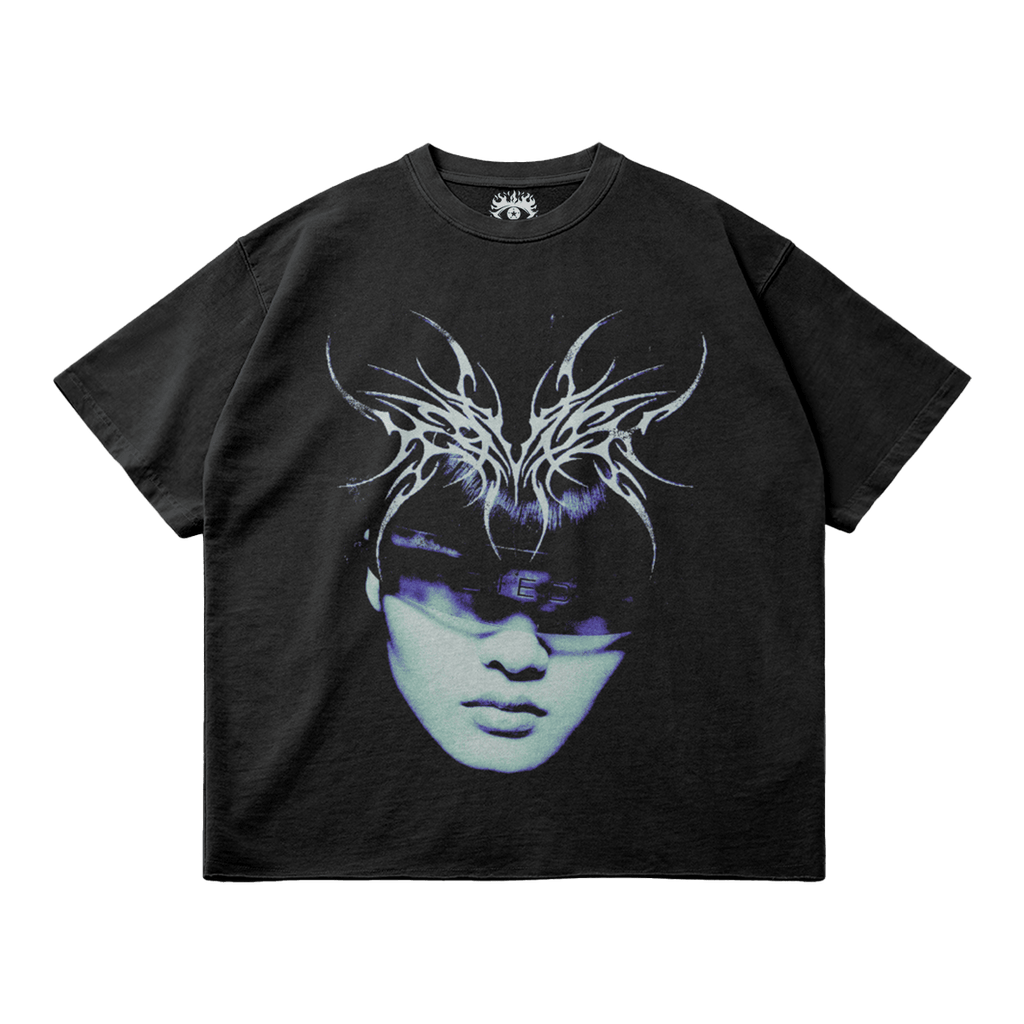 Kryptic Myst Garment Dyed Streetwear Tee 260GSM Cotton Faded Raw Hem True To Size - FreshFinds
