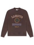 Lacoste Embroidered Shield Fleece Sweatshirt - Brown - FreshFinds