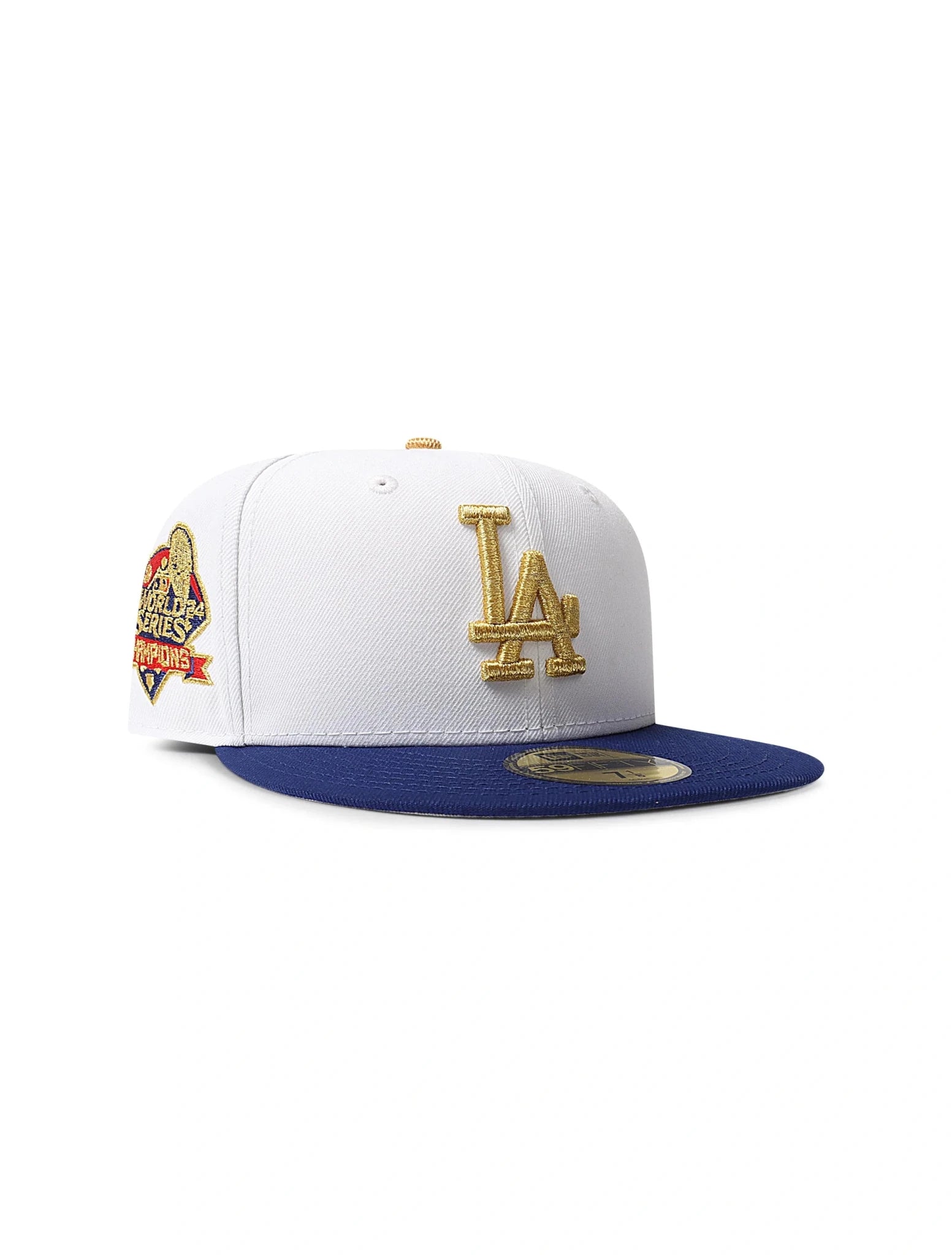 New Era 5950 LA Dodgers World Series Champions Hat - Chrome/Gold - FreshFinds