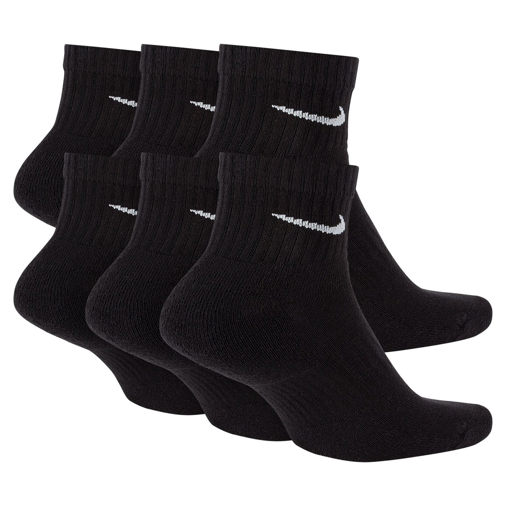 Nike Men's Everyday Cushioned 6 - Pack Ankle Socks - Black - FreshFinds