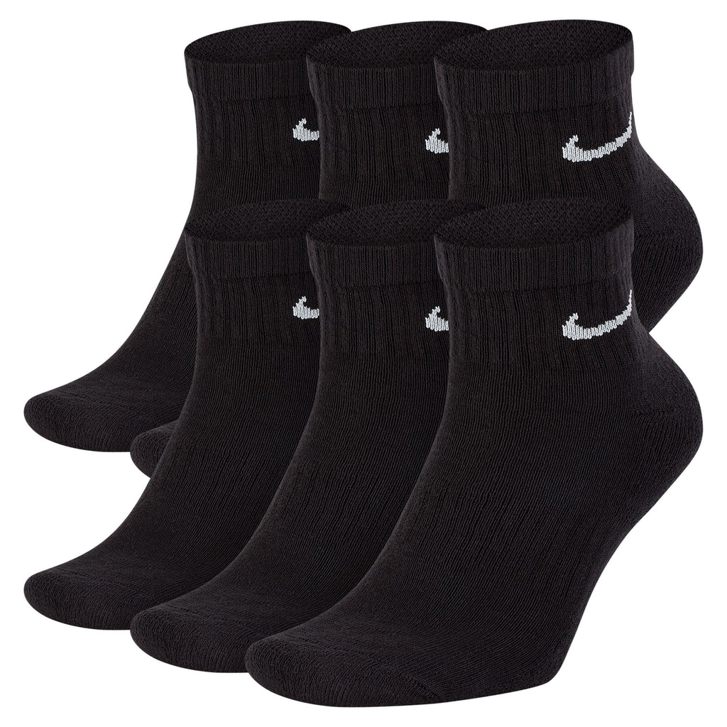 Nike Men's Everyday Cushioned 6 - Pack Ankle Socks - Black - FreshFinds