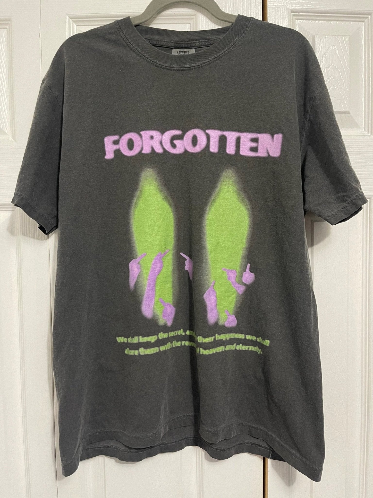 Paranormal Forgotten Garment Dyed Streetwear Tee Cotton Short Sleeve T Shirt - FreshFinds
