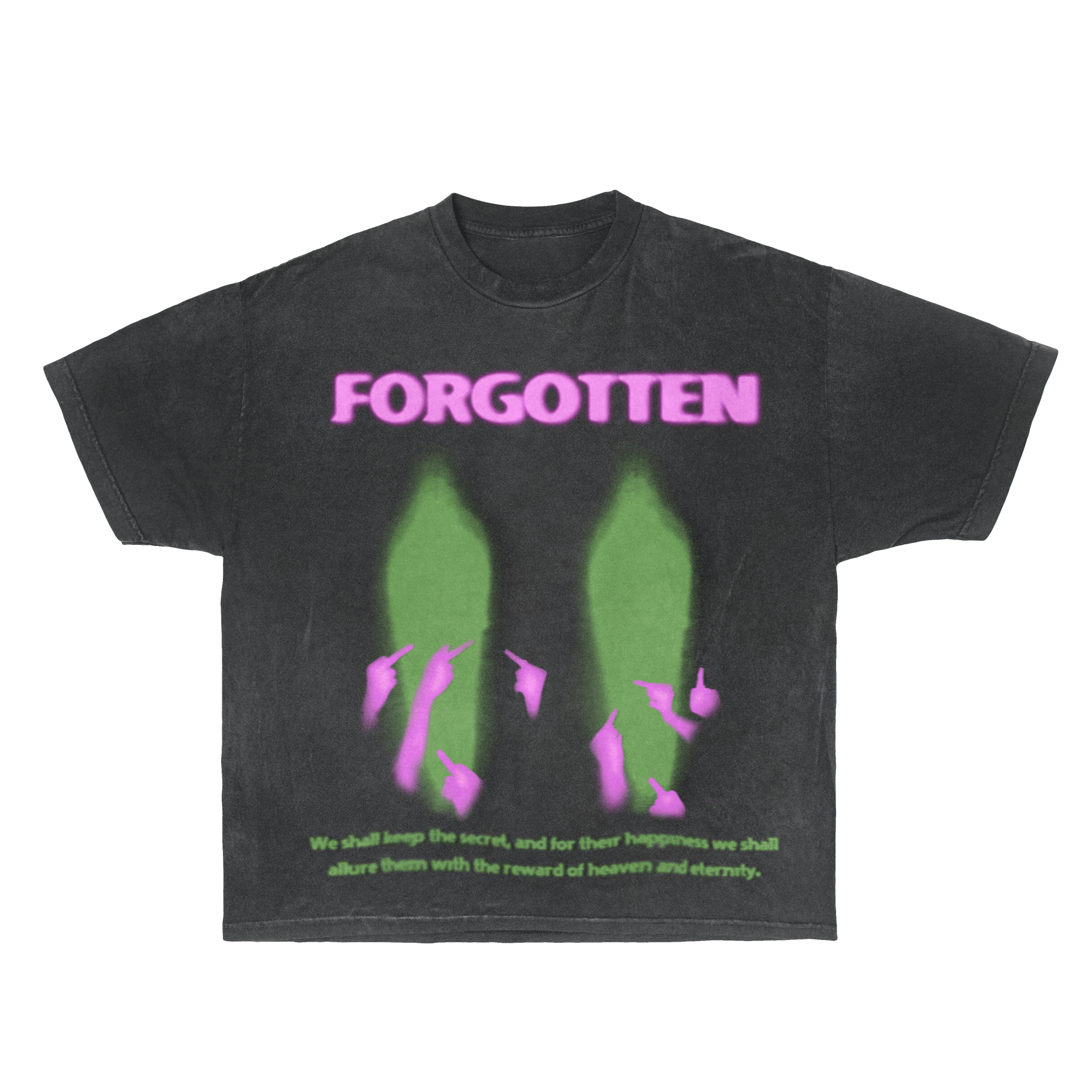 Paranormal Forgotten Garment Dyed Streetwear Tee Cotton Short Sleeve T Shirt - FreshFinds