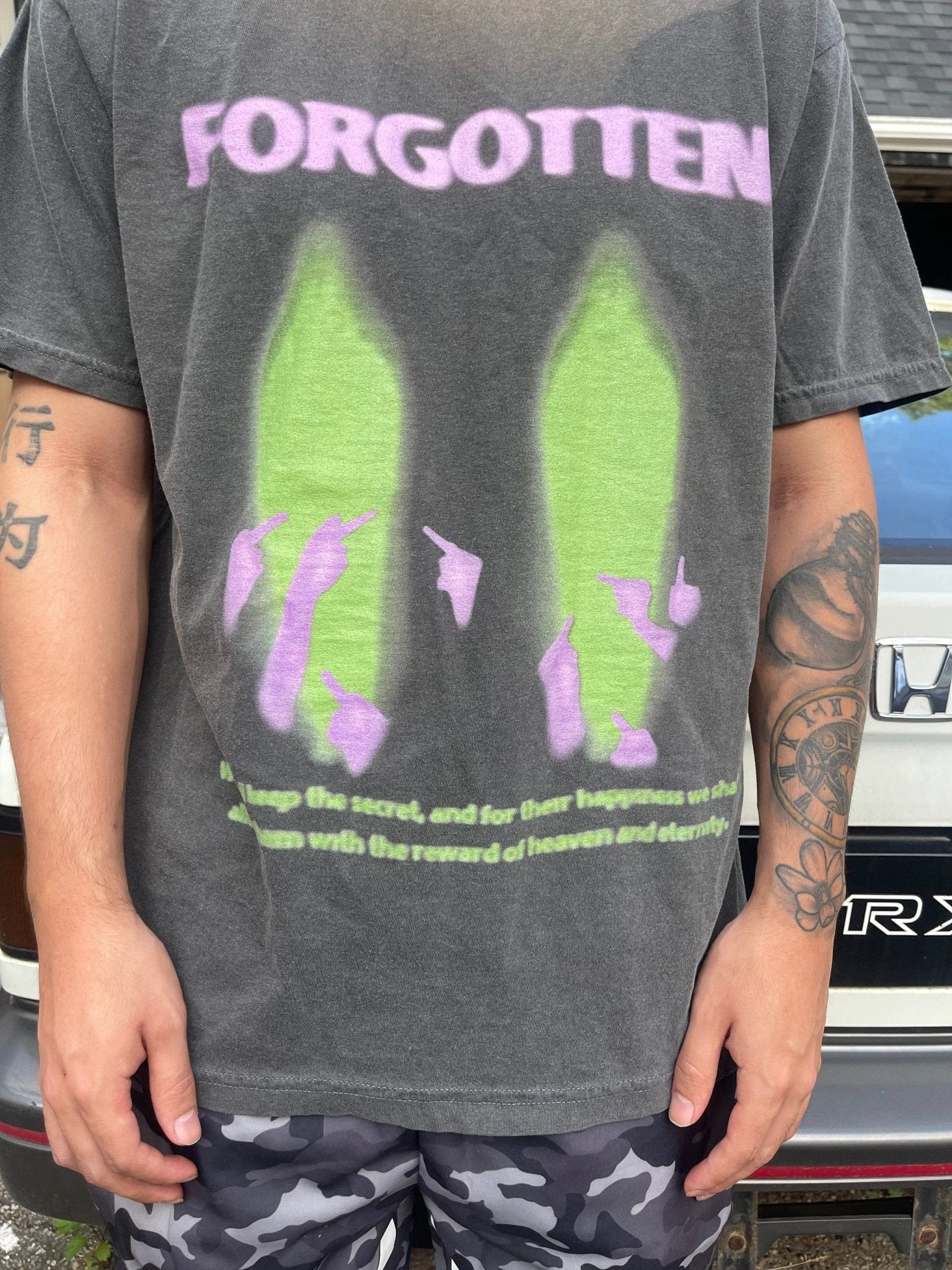 Paranormal Forgotten Garment Dyed Streetwear Tee Cotton Short Sleeve T Shirt - FreshFinds