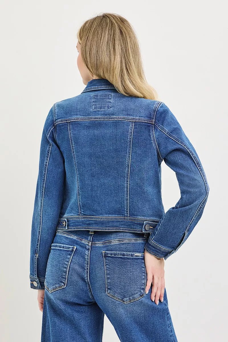 RISEN Basic Fitted Button Down Denim Jacket - FreshFinds