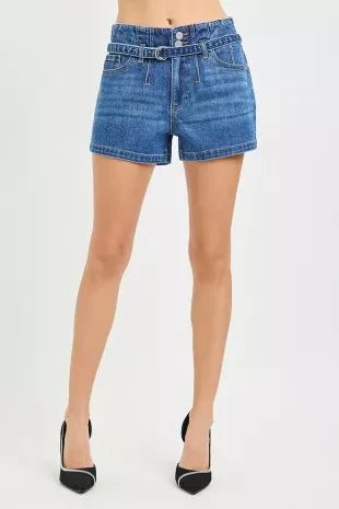 RISEN Slouchy Denim Shorts with Belt - FreshFinds
