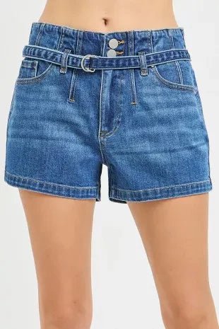 RISEN Slouchy Denim Shorts with Belt - FreshFinds
