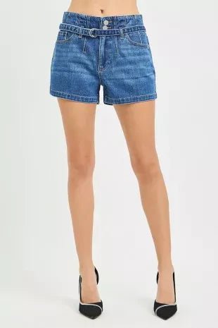 RISEN Slouchy Denim Shorts with Belt - FreshFinds