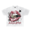 Rockstar Streetwear White Cotton Tee Casual Wardrobe Essential True To Size For Confident Everyday Style - FreshFinds