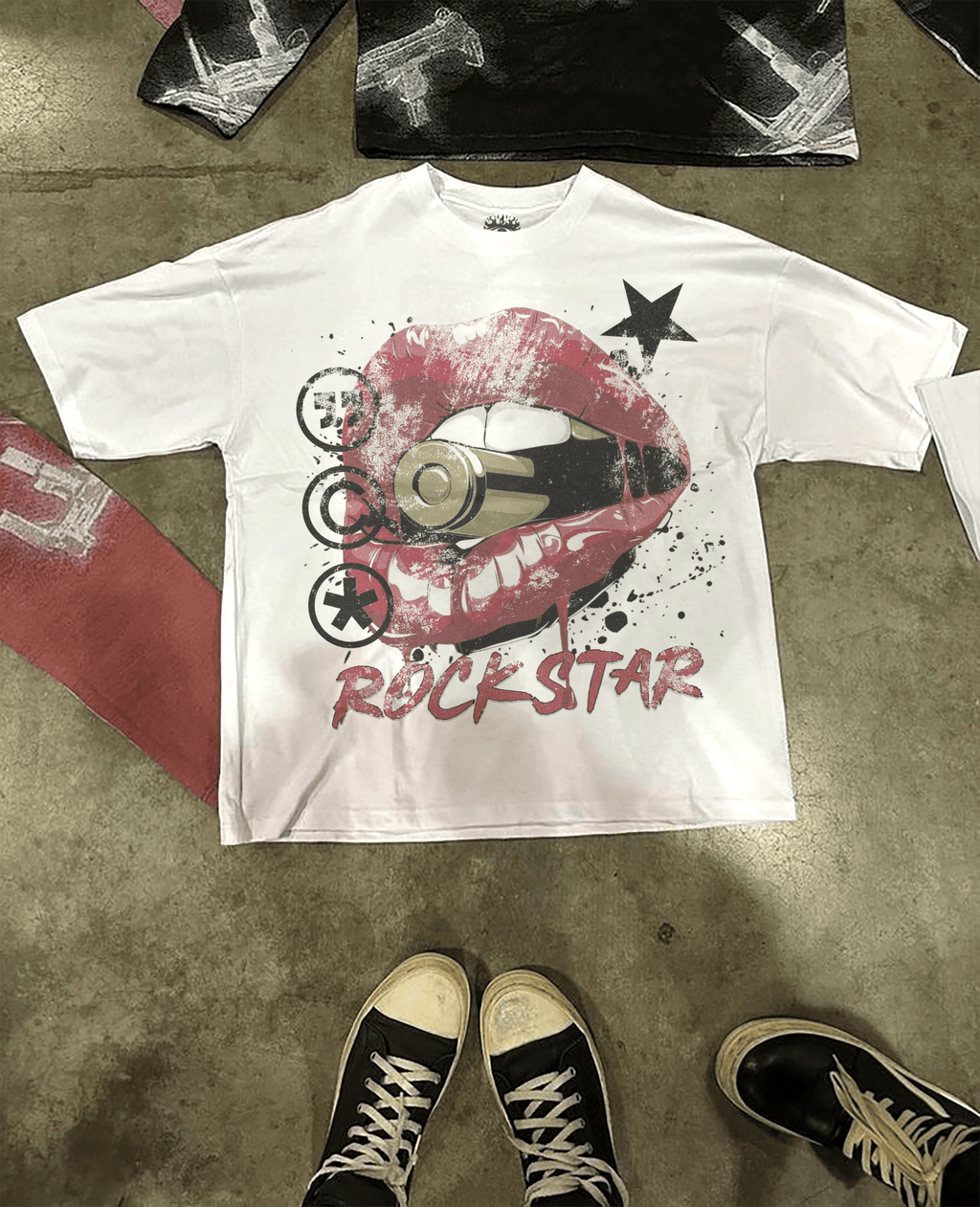 Rockstar Streetwear White Cotton Tee Casual Wardrobe Essential True To Size For Confident Everyday Style - FreshFinds
