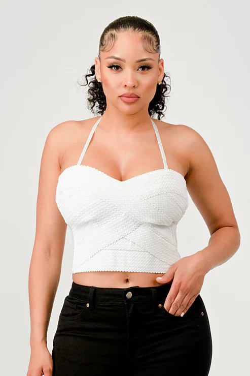 ZIG ZAG BANDAGE CROP TUBE TOP - FreshFinds