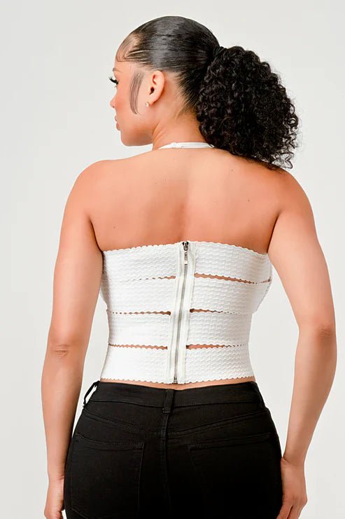 ZIG ZAG BANDAGE CROP TUBE TOP - FreshFinds