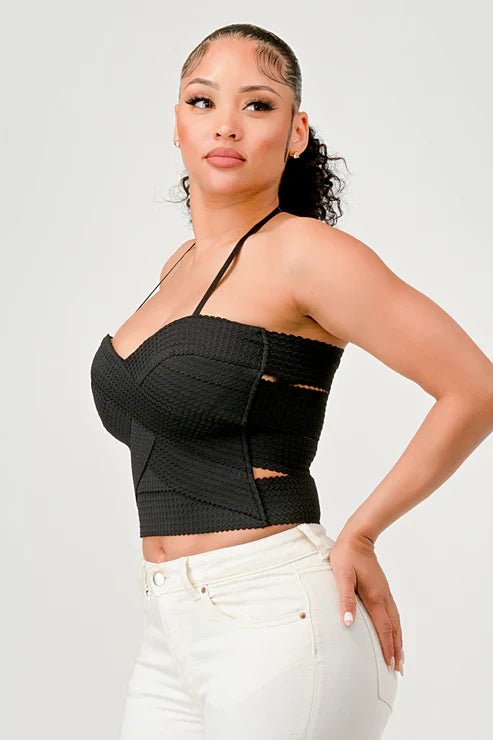 ZIG ZAG BANDAGE CROP TUBE TOP - FreshFinds